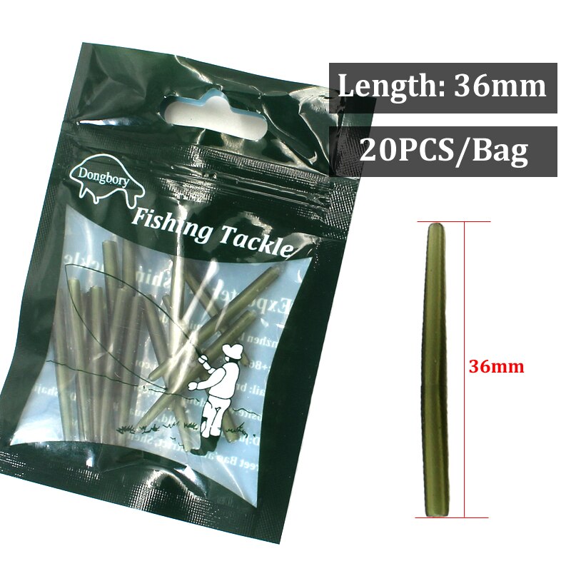 20 stk karper fiskeri tilbehør helikopter rig anti tangle ærme slange krog loop drejelige stik ærmer til karper rigge slange: 20 stk -36mm