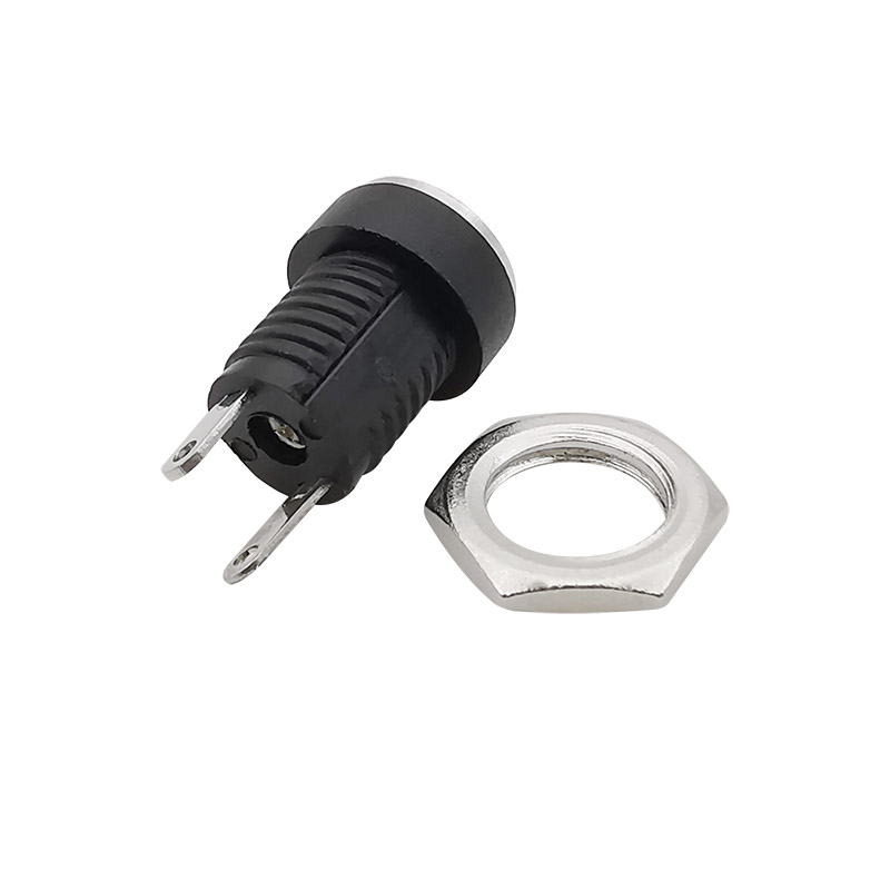 Dc strømkontakt hunn 5.5 x 2.5mm dc jack panelmontert kontakt stikkontakt strømterminaler adapter kontakter 5.5*2.5mm