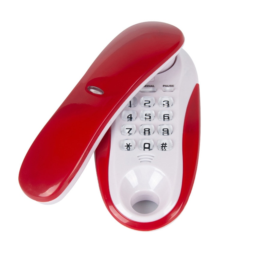 Prosty telefon przewodowy Trimline naścienny telefon stacjonarny z funkcją pauzy/ponownego wybierania/lampy błyskowej dla firmy biurowej hotel Dom