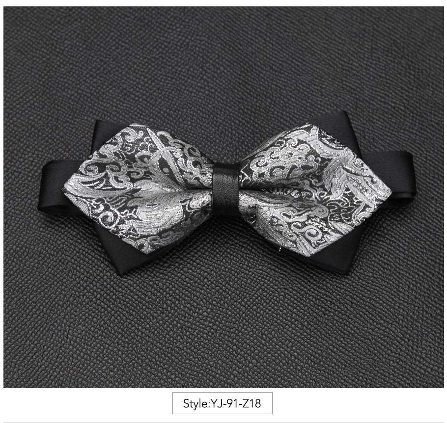 Nœud papillon pour hommes, accessoires luxueux, cravate noire, costume Commercial formel, pour cérémonie de mariage,: YJ-91-Z18