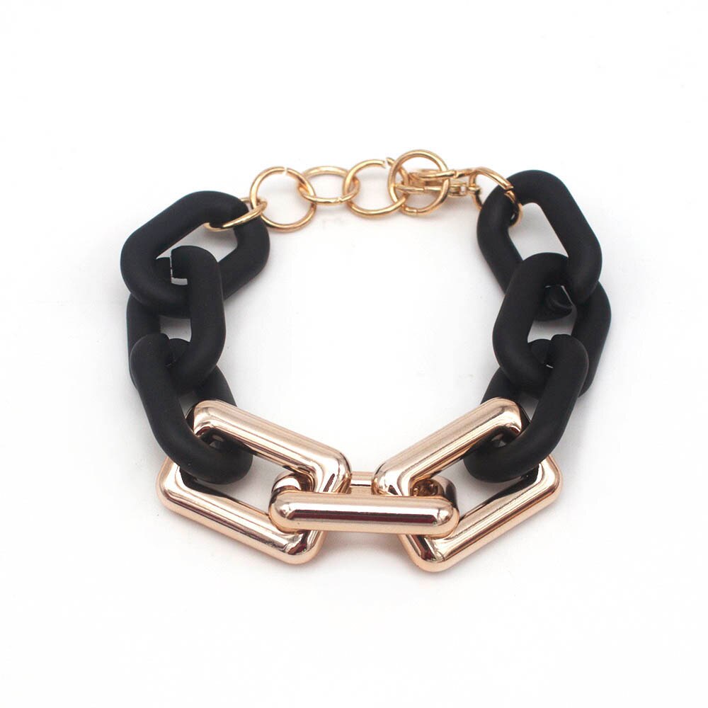 Bracciale a catena spessa con impunture acriliche D &amp; D per donna bracciale con ciondolo in resina Color caramella bracciale Homme 2021 gioielli: 3