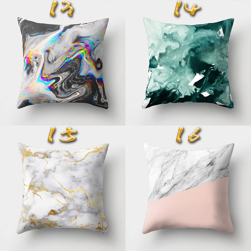 Kort geometrisk soffa i marmor, dekorativt kuddfodral kuddfodral polyester 45*45 kuddar heminredning kuddfodral