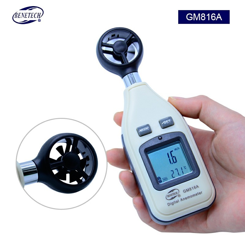 BENETECH Digitale Thermometer Anemometer + infrarood thermometer Wind Gauge Meter Voor Temperatuur huidige air velocity flow