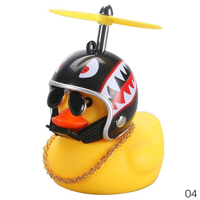 Yellow Duck With Helmet Bicycle Bell Ring Bell For Car Cycling Bicycle Bike Ride Horn Alarm Adult Kid Gags & Practical Jokes Toy: 04