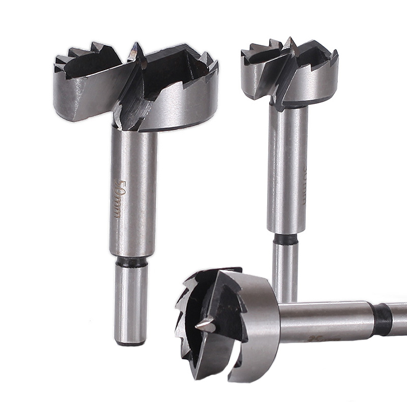 6mm-60mm Forstner Drill Bit Woodworking Tool Hole Saw Hinge Boring Drill Bit Round Shank High Carbon Steel Cutter