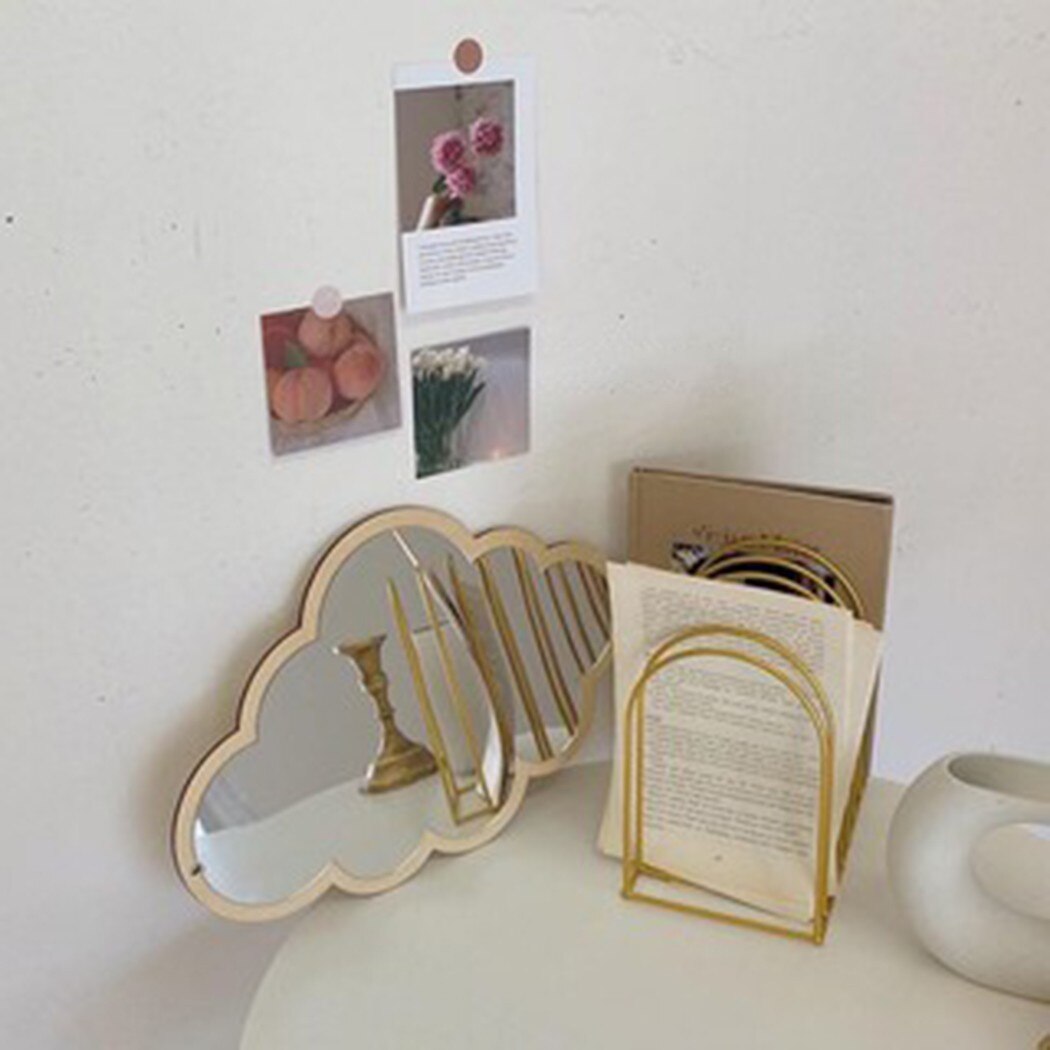 Espejo acrílico en forma de nube de 33x23cm, adornos para dormitorio, decoración para el hogar hecha a mano