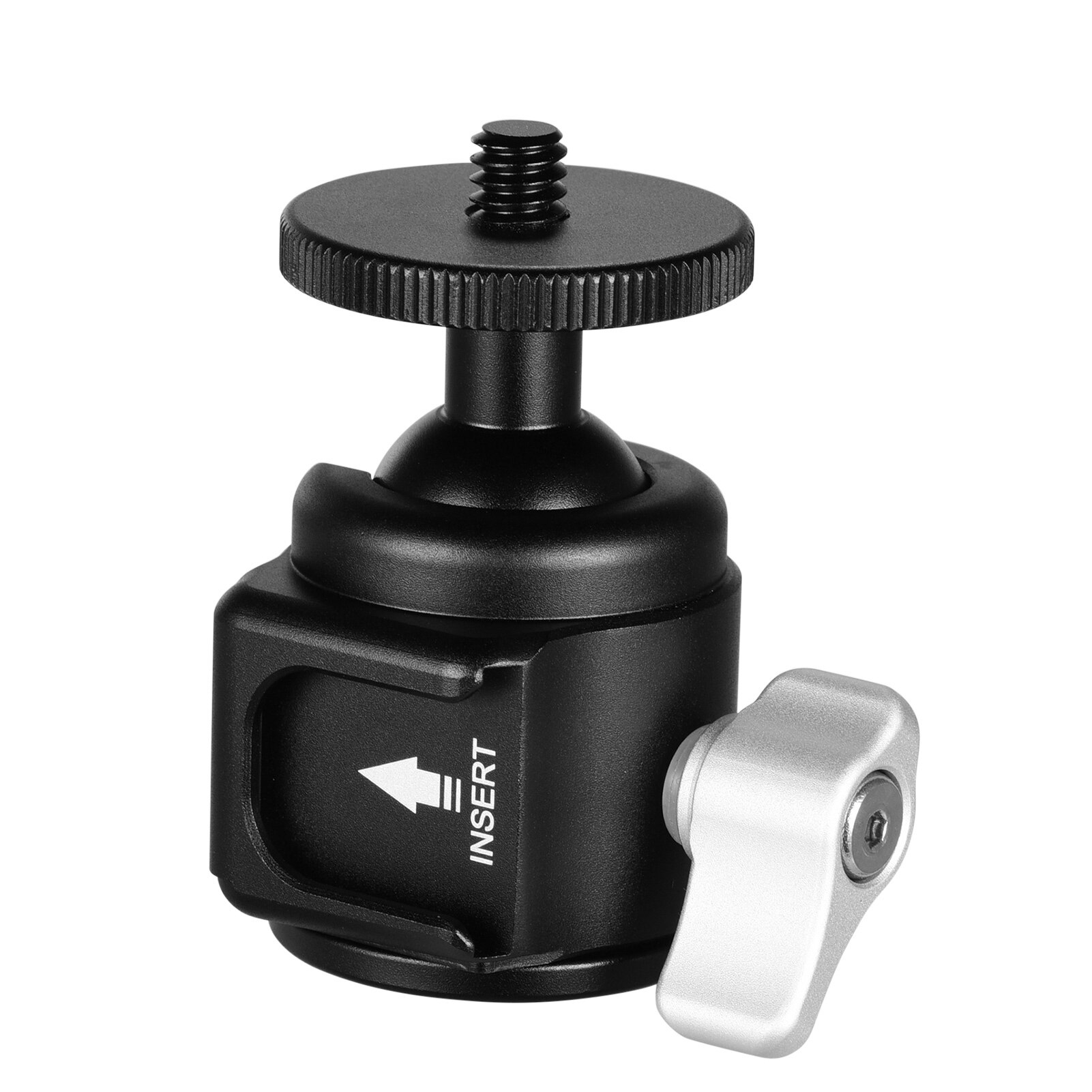 Aluminum Alloy Mini Ball Head Camera Tripod Head CNC Technology with Cold Shoe Mount Universal 1/4inch Screw Thread for DSLR SLR