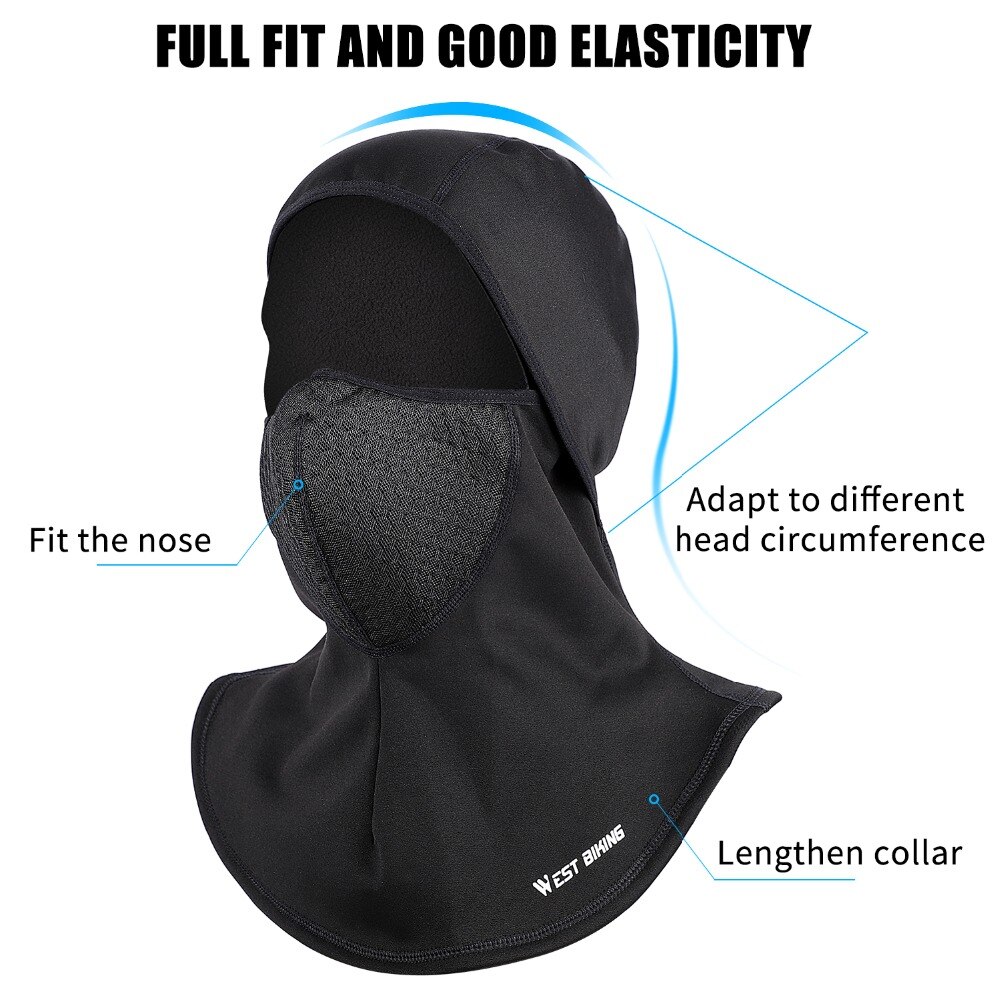 West biking cykelkeps vinter varm fleece cykel ansiktsmask termisk huva skydd skidåkning ansiktsfilter mask balaclava cykelkepsar