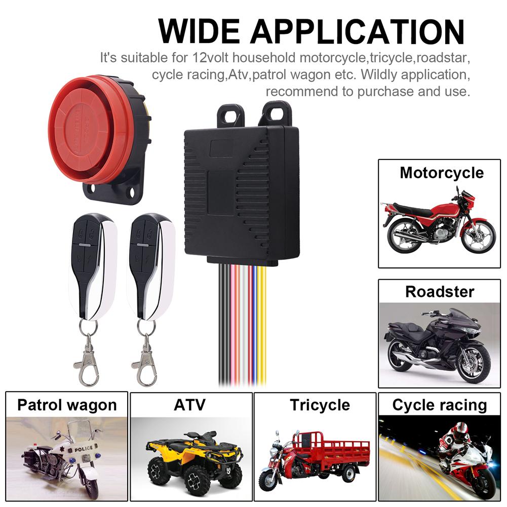 12V Motorcycle Alarm Device Anti-theft Security Alarm Protection Double Remote Control Scooter Safety Motor Bike Alarm System