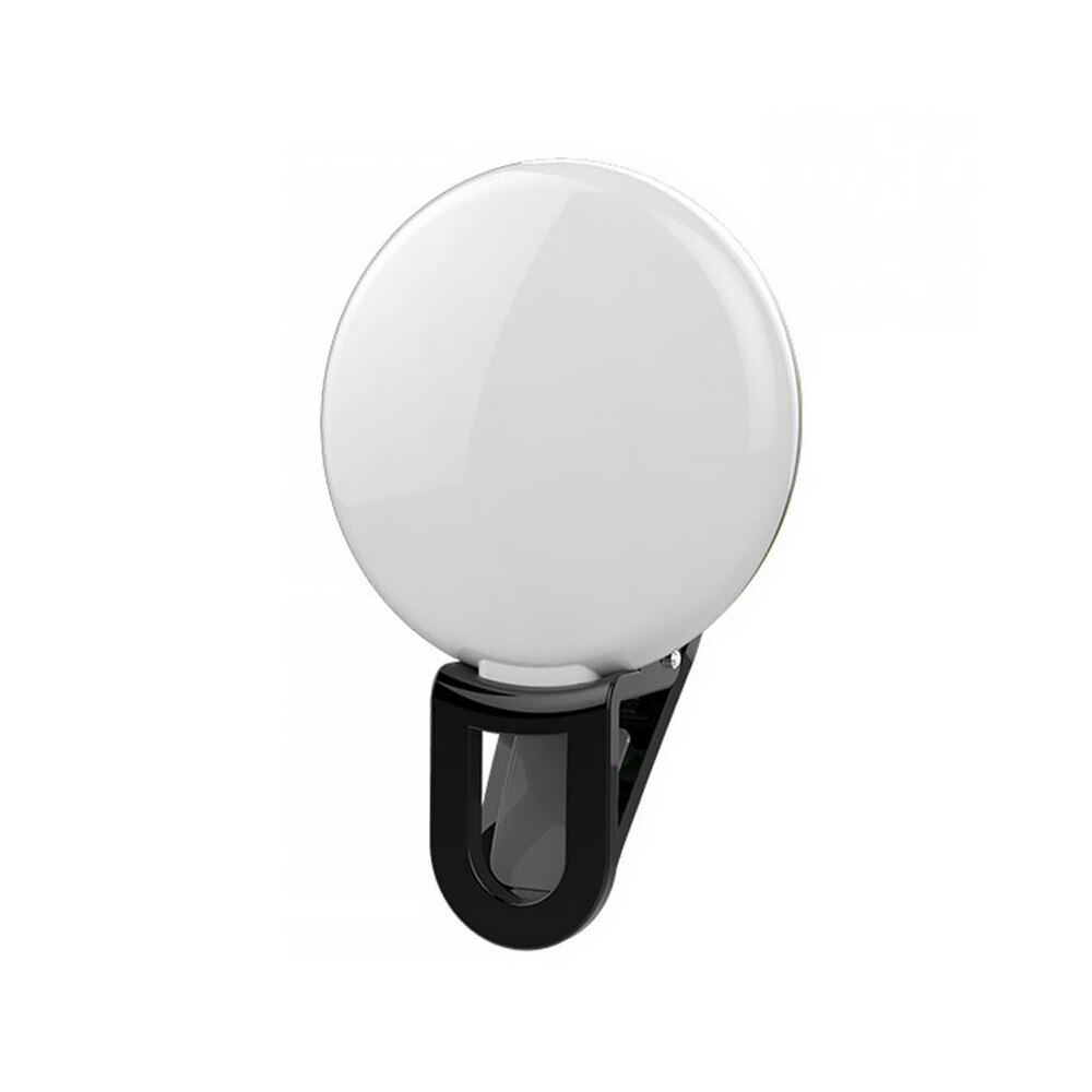 Selfie Flash Led Clip móvil Selfie para teléfono luz de la noche la luz de relleno de mujer de belleza lámpara temporizador: Negro