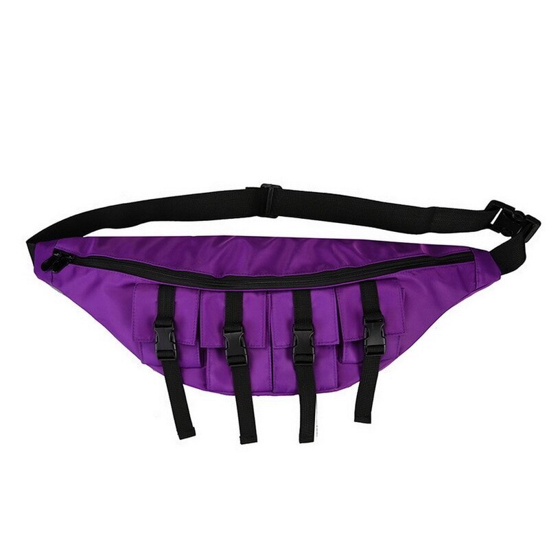 Fanny Waist Bag Men Waterproof Large Chest Pack Outdoor Sport Crossbody Bag Casual Multi-pocket Travel Male Bum Belt Bag: purple