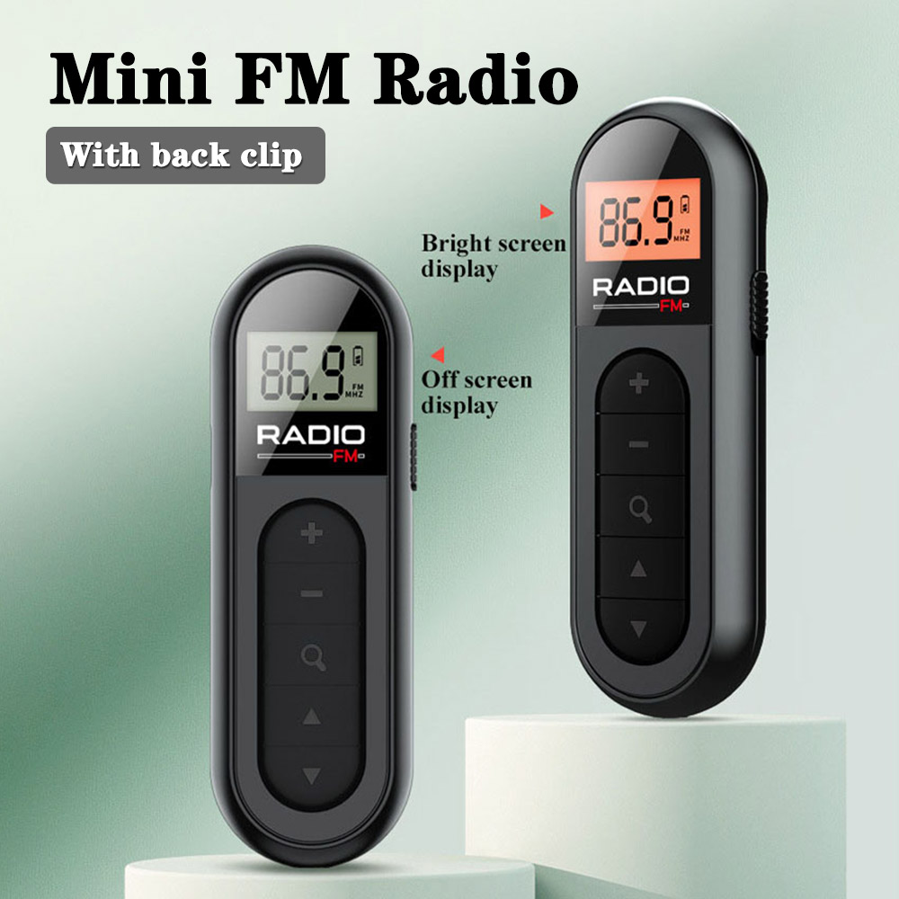 Mini Pocket FM Radio tragbar 76-108MHZ Radio Empfänger mit Hintergrund beleuchtung LCD-Display verdrahtet 3,5-mm-Kopfhörer Unterstützung Typ-c-Aufladung
