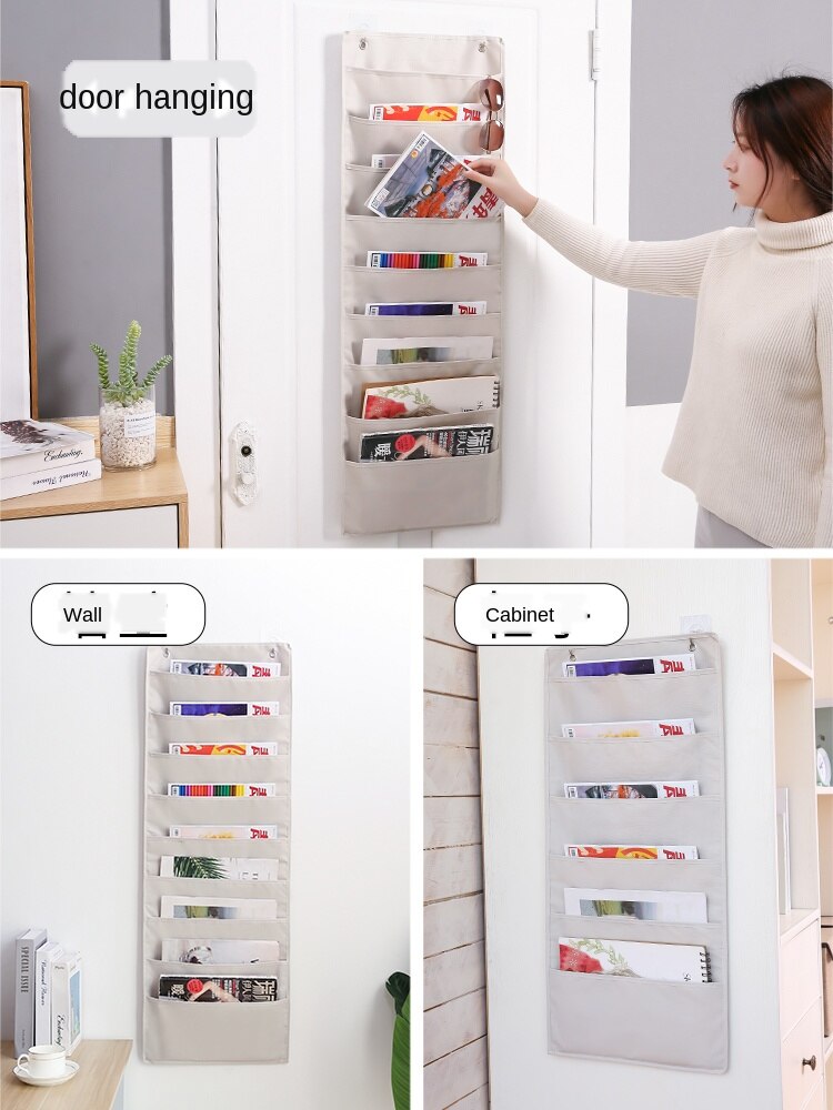 Over the Door File Organizer,Wall Mounted Hanging File Folder Holder Mail organizers, Office Supplies Storage Pocket for Paper