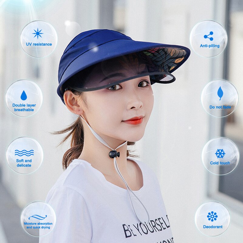Sun Visor Hat Full Face Cover Safety Shield Eye Protect UV Cap Wide Brim