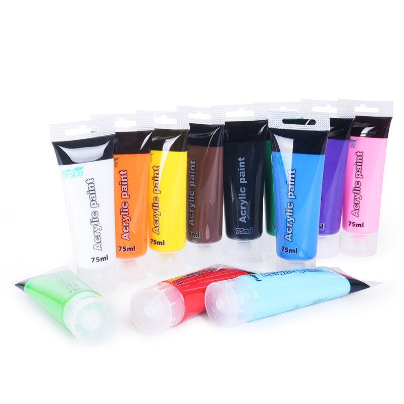 75ml Acrylic Hose Mural Fabric Paint Clothing Textile Nail Fiber Pigment Kids DIY Hand Painted Student Art Supplies