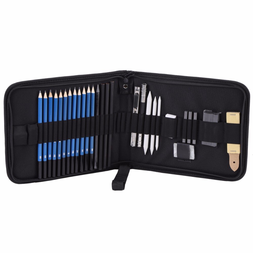 33 lápiz de la PC set dibujando lápices de dibujo Kit lápiz de madera de arte suministros de los estudiantes de la escuela lapices de dibujos