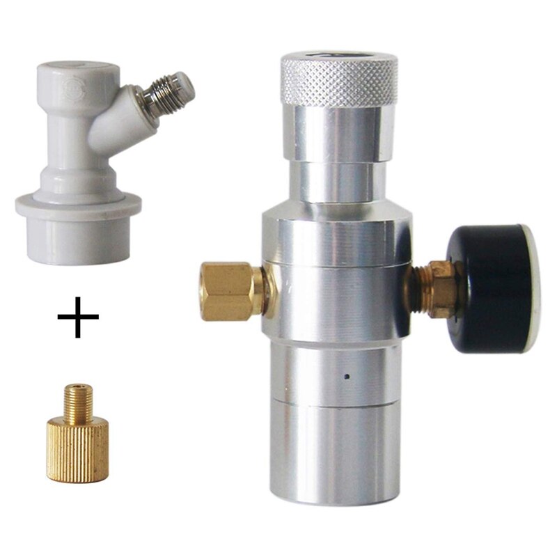 Dispensador de CO2 de cargador de barril de cerveza-incluye regulador de barril 0-30 PSI, adaptador de rosca de 3/8 pulgadas, bloqueo de bola de Gas de desconexión rápida para Ho