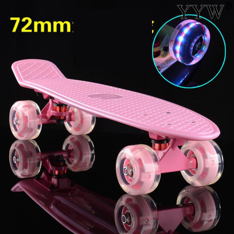 Clignotant planche à roulettes simple Kicktail Penny Mini Cruiser Rocker 4 roues adolescent adulte trottoir patinage rue filles planche à roulettes: A18