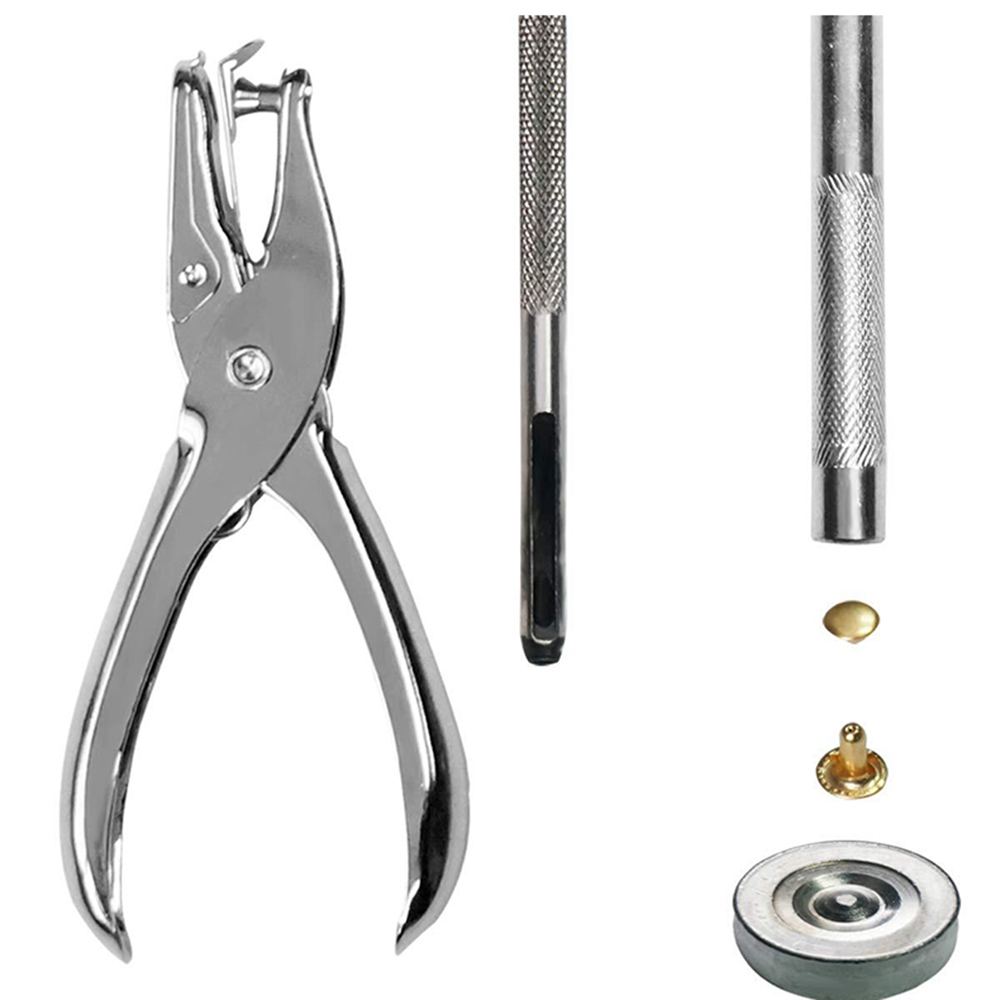 360Pcs 3 Sizes Leather Rivets Double Cap Rivet Tubular Metal Studs With 4 Fixing Set Tools For DIY Leather Craft