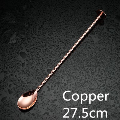 27.5Cm Rvs Cocktail Bar Lepel Disc Staart Drink Mixer Bar Mengen: Copper 27.5cm