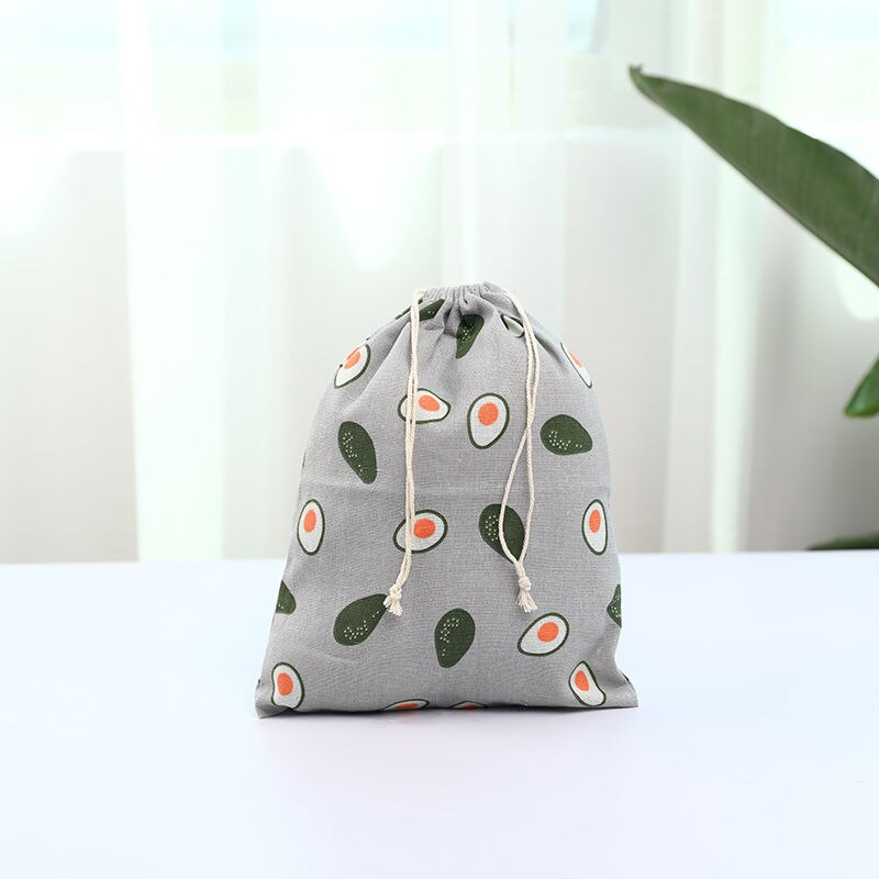 Koord Tassen Mooie Vruchten Gedrukt Harajuku Eenvoudige Canvas Kleurrijke Pouches Mode Vrije Tijd Vrouwelijke Tas: 3avocado