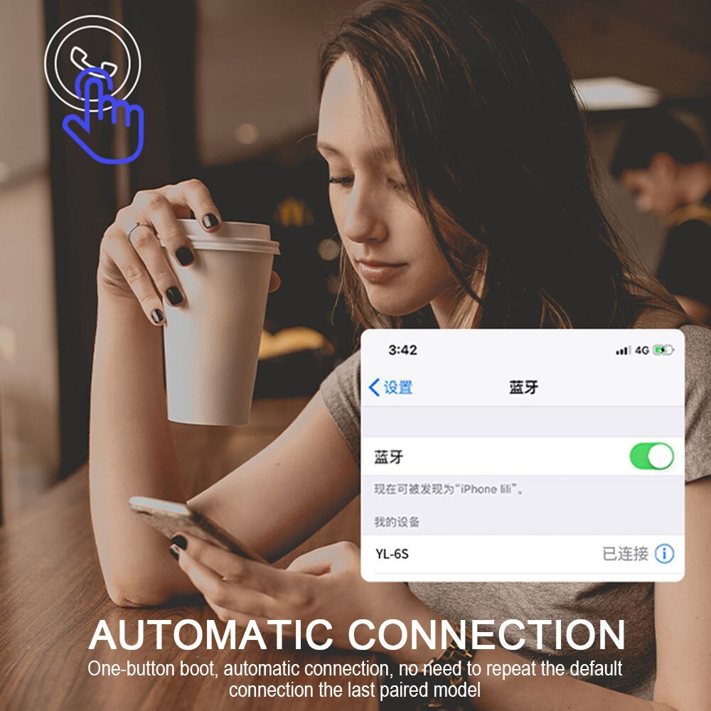 Wireless Car Bluetooth Headset 15 Hours Playing Time F Driving Earphone Long Standby Business Headset Light Weighted