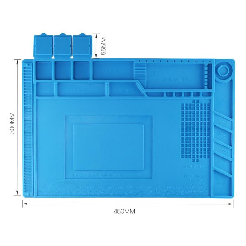 Mobile phone repair silicone work mat High temperature resistance workbench anti-static with magnetic parts suction