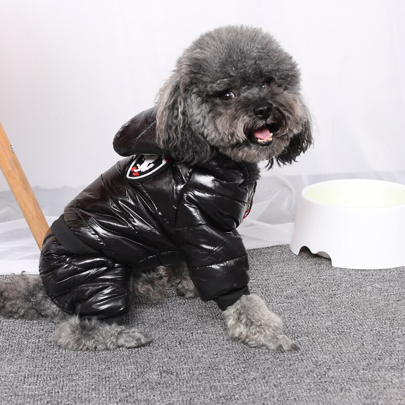 Mono de algodón de cuatro mangas para perro y gato, Parkas de colores puros,