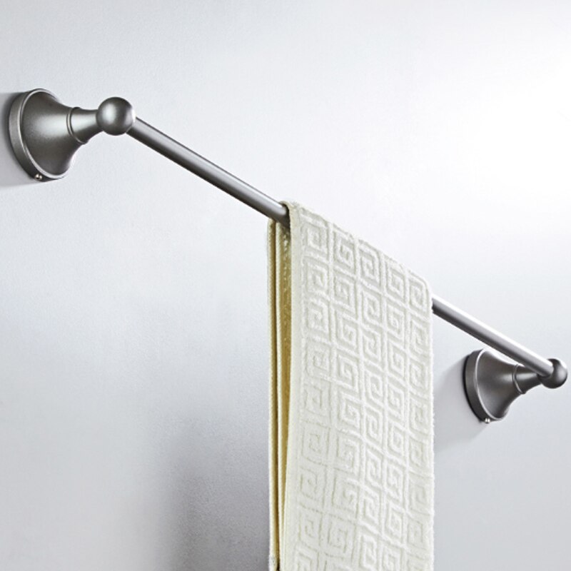 Grey Bathroom Hardware Set Brass Wall Mouted Toilet Brush Holder WC Paper Towel Roll Rack Soap Dish Bath Accessories Equipment: Single Towel Bar