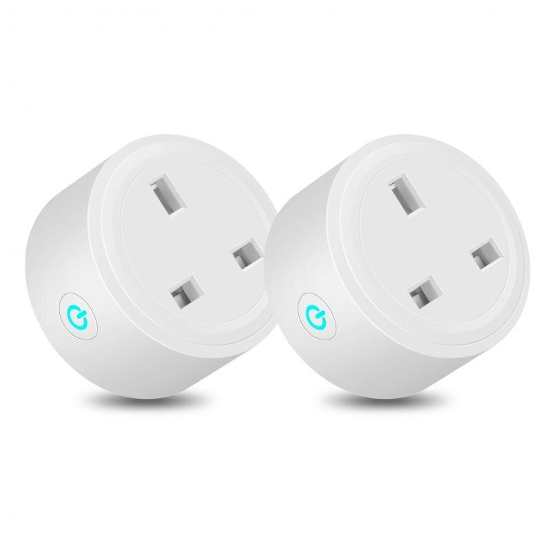 Tuya – prise connectée Smart Life, royaume-uni, connexion WIFI, télécommande avec fonction de chronométrage des statistiques de puissance, pour Alexa et Google Home: 2Pcs 16A