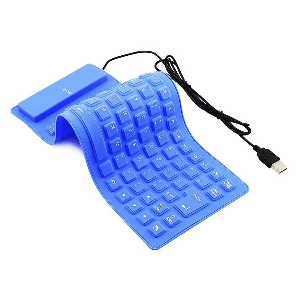 Faltbare Silikon Tastatur, USB Verdrahtete 85 Tasten Wasserdichte Rollup Stille Eingabe Weichen berühren Tastatur für PC Notizbuch Laptop: Blau