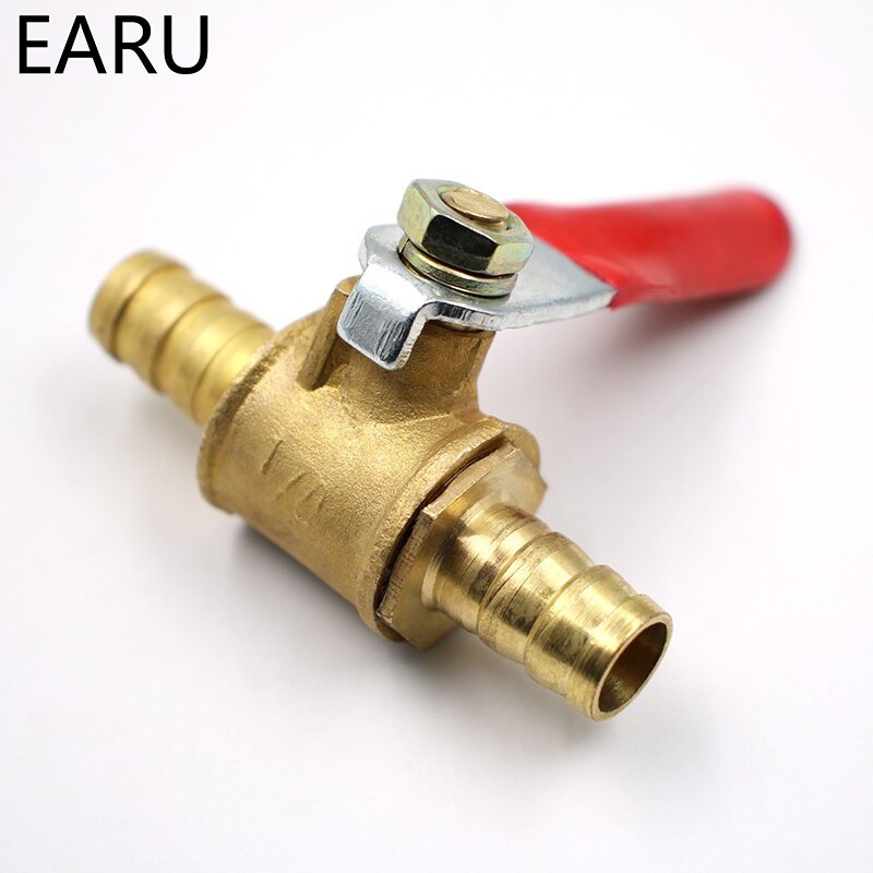 6mm-12mm slang hulling inline mässing vatten olja luft gas bränsle ledning avstängning kulventil rörkopplingar pneumatisk kopplingskontroll