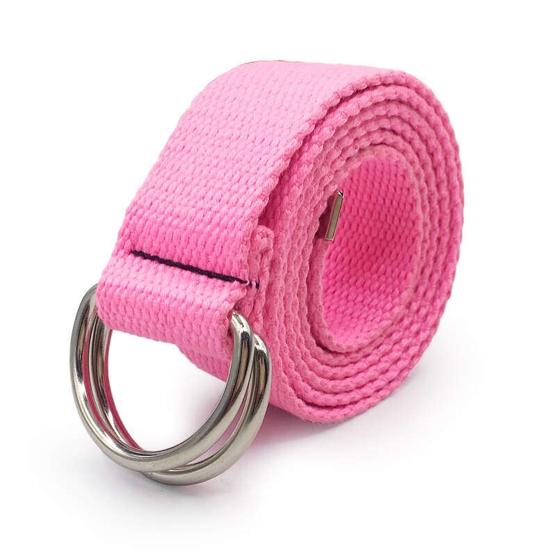 D Ring schnalle gürtel Harajuku Reißverschluss alle-spiel Ultra lange leinwand gürtel liebhaber kurze feste farbe lange gürtel 110cm lange: Rosa