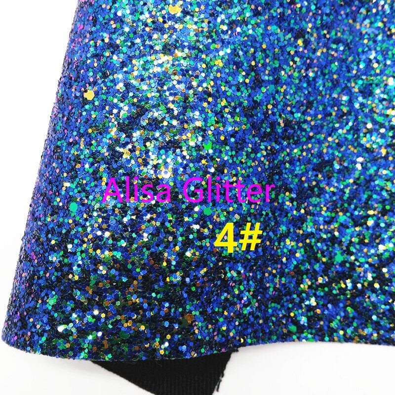 1PCS A4 SIZE 21X29cm Alisa Glitter Blue Glitter Fabric, Lace Glitter Leather, Flashlight Faux leather for DIY G210: 4