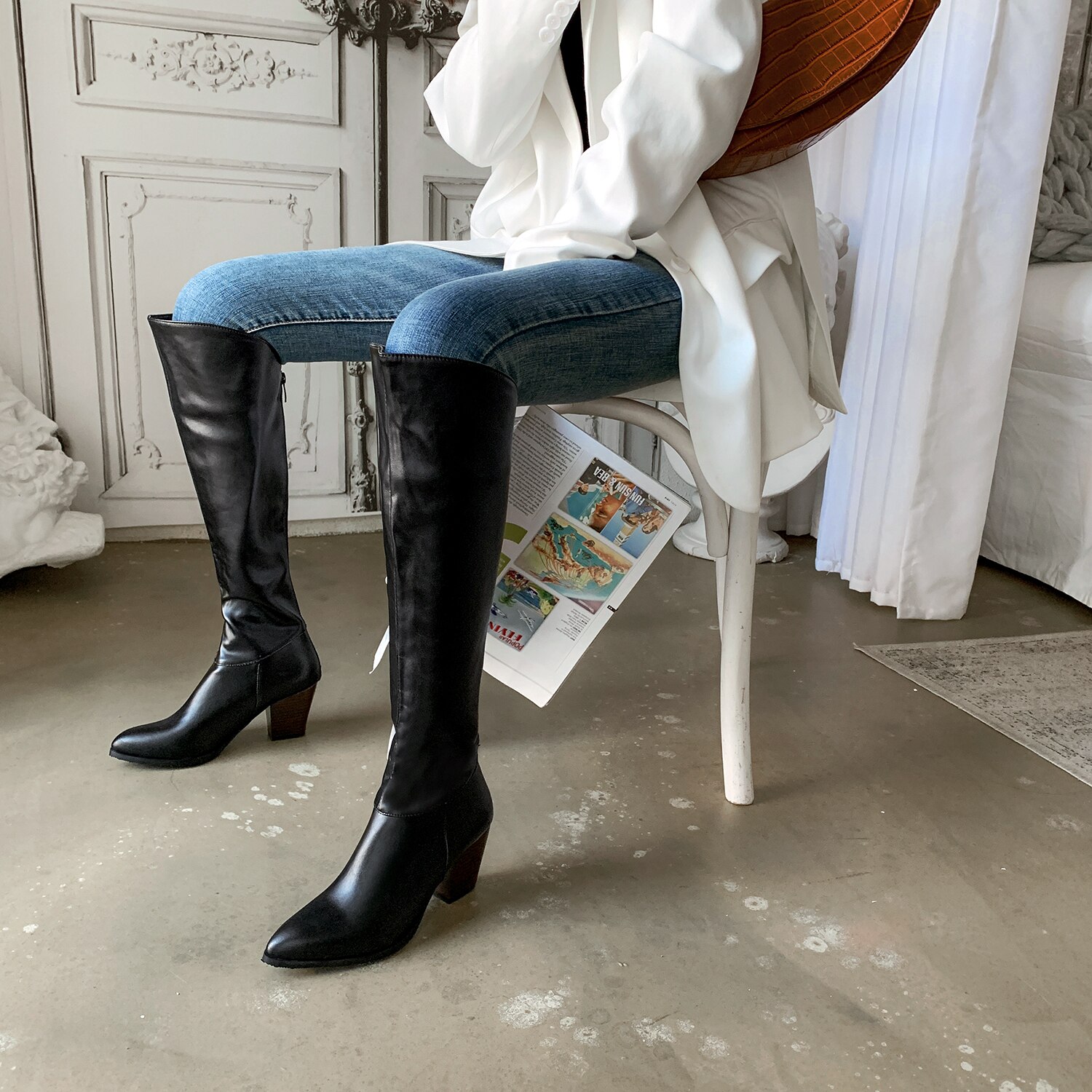 MBR FORCE cuir souple femmes genou bottes hautes moto bottes talons femme automne chaussures femme dames bottes printemps