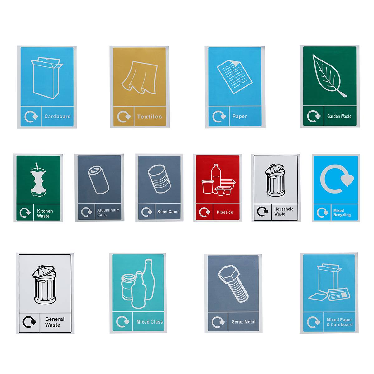 Skraldespand klistermærker klassificering skilt papirkurv genbrug klistermærke affald skiltning skilt vandtæt almindeligt affald logo skrald