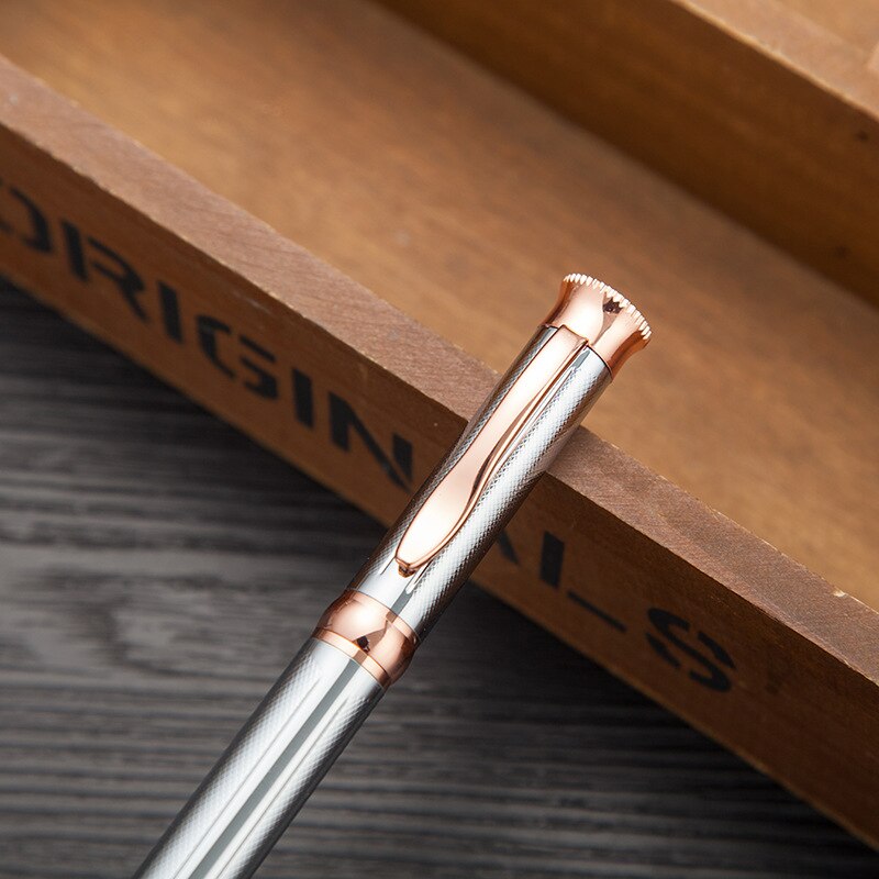 Roterende Metalen Pen Reclame Metalen Mode Meisjes Pen Balpen Voor School Briefpapier Kantoorbenodigdheden