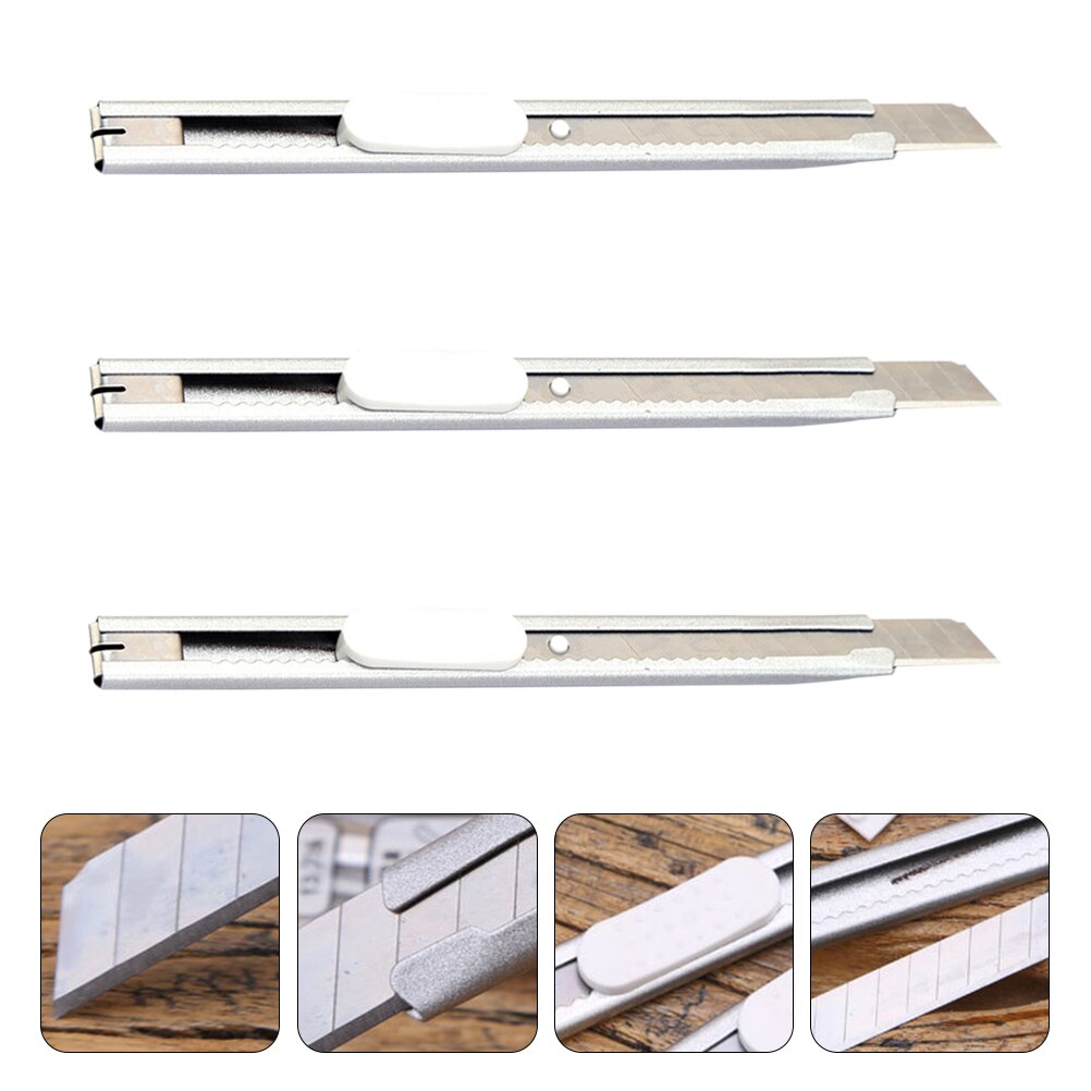 3 st teleskopiska pappersskärare pennknivar bokstavsskärare bärbara skärverktyg