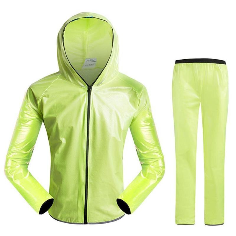 Unisex Anti-Rain Wind Outdoor Cycling Jacket Raincoat Waterproof Men Bicycle Bike Hooded Long Sleeve Sport Clothing Plus Size: Green / M