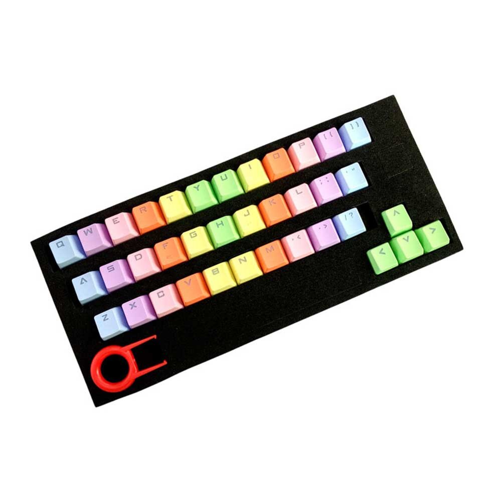 37 Key Keycap Set Practical Backlit PBT Translucidus Replacement Mechanical Keyboard Gaming Computer Accessory Colorful: Green