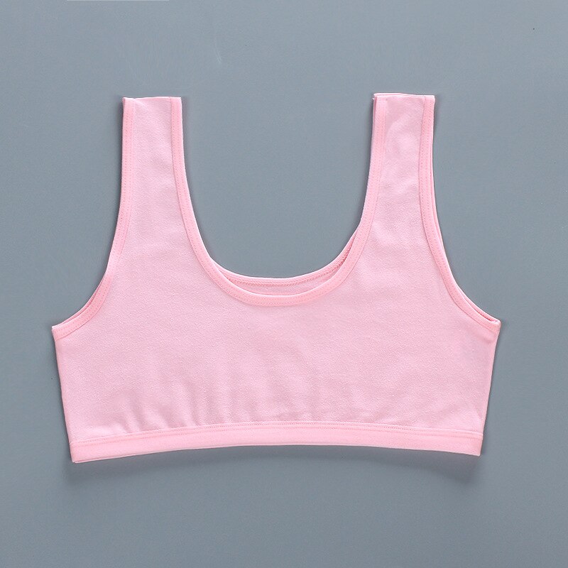 5 pz/lotto ragazze Lingerie adolescenti cotone allenamento reggiseno biancheria intima doppio strato Anti Bump Vest mezze parti superiori vestiti Junior senza coppa Tee