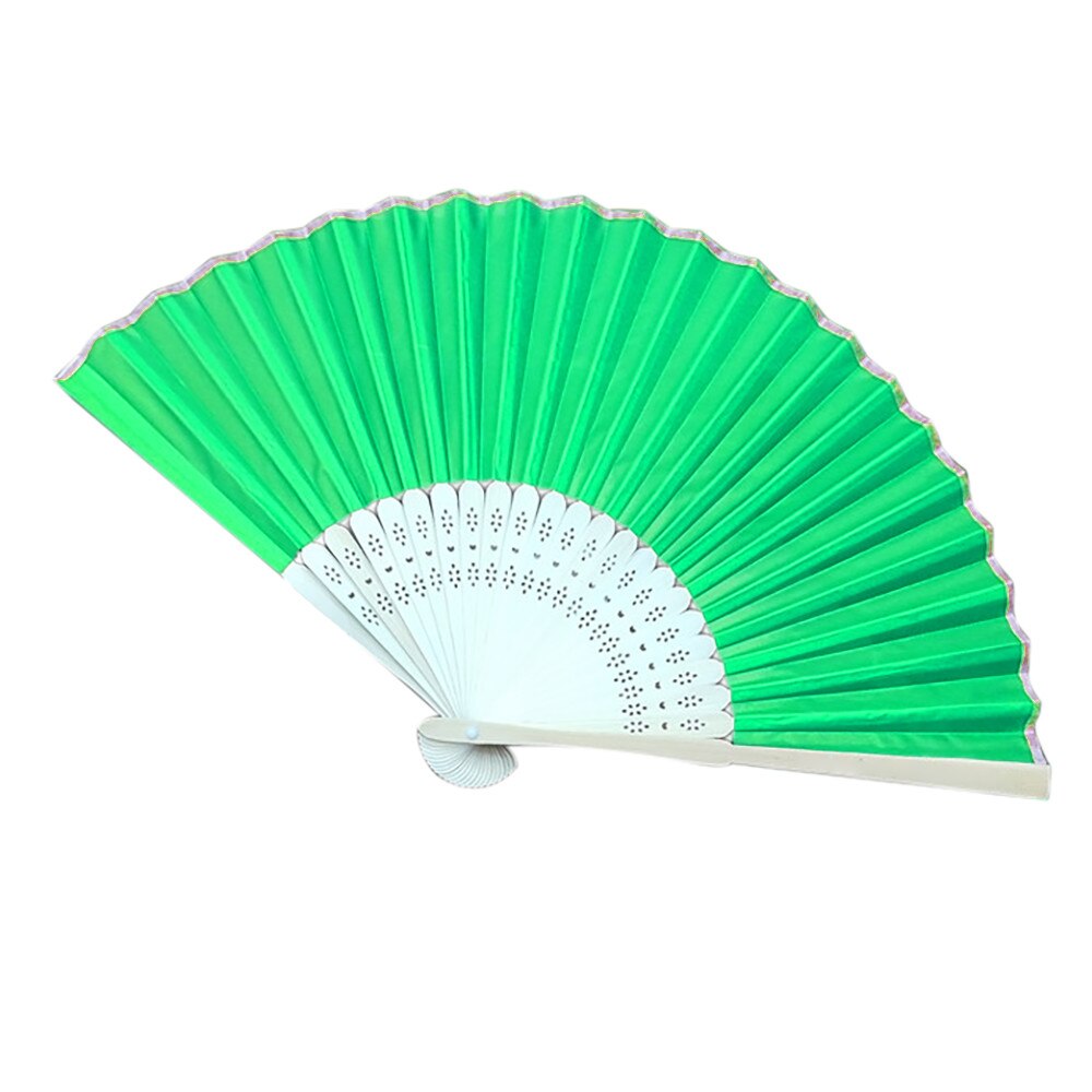 1 Pcs Folding Fan Effen Kleur Chinese Stijl Hand Held Fan Bamboe Zijde Vouwen Fan Party Wedding Decor Ambachten Zomer fans