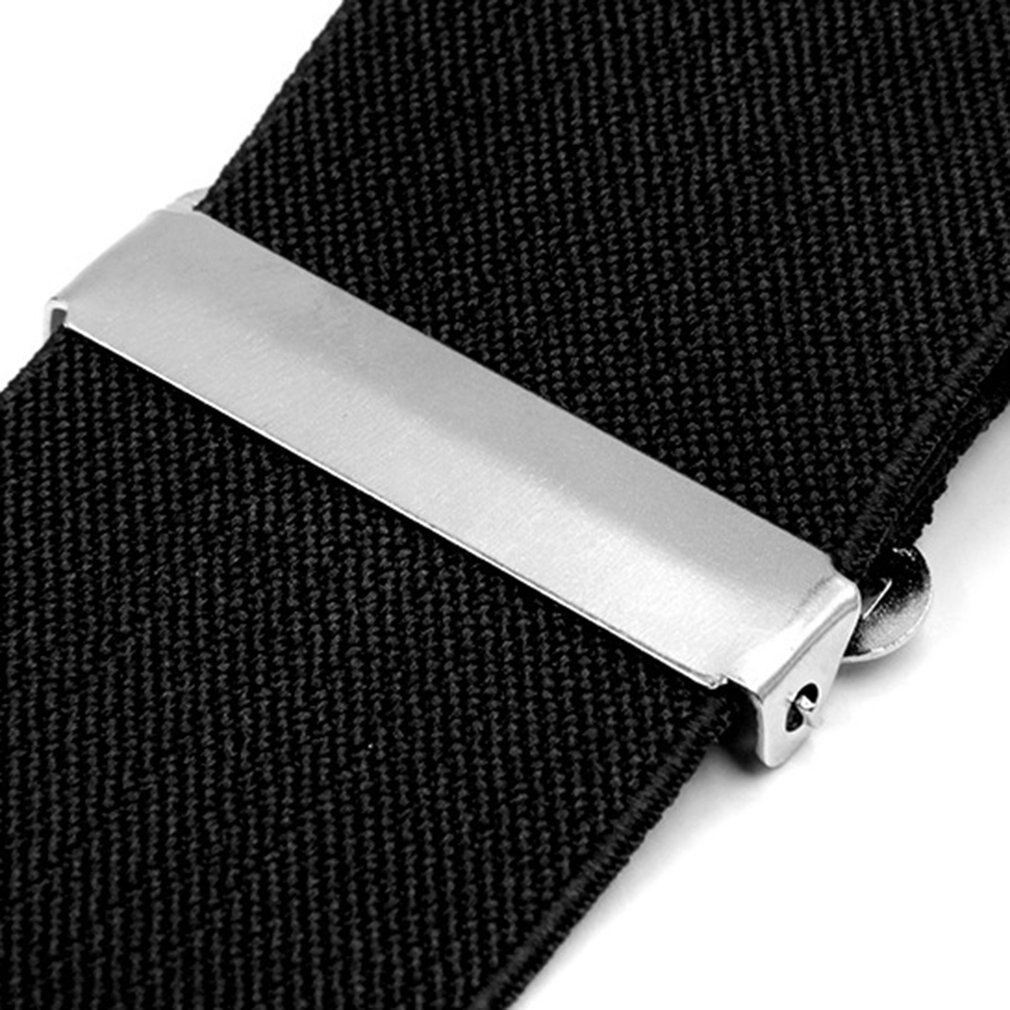 120x5CM Black Men Suspender Straps Four Clips Adults Extended Elastic Trousers Straps Adjustable Business Suspender