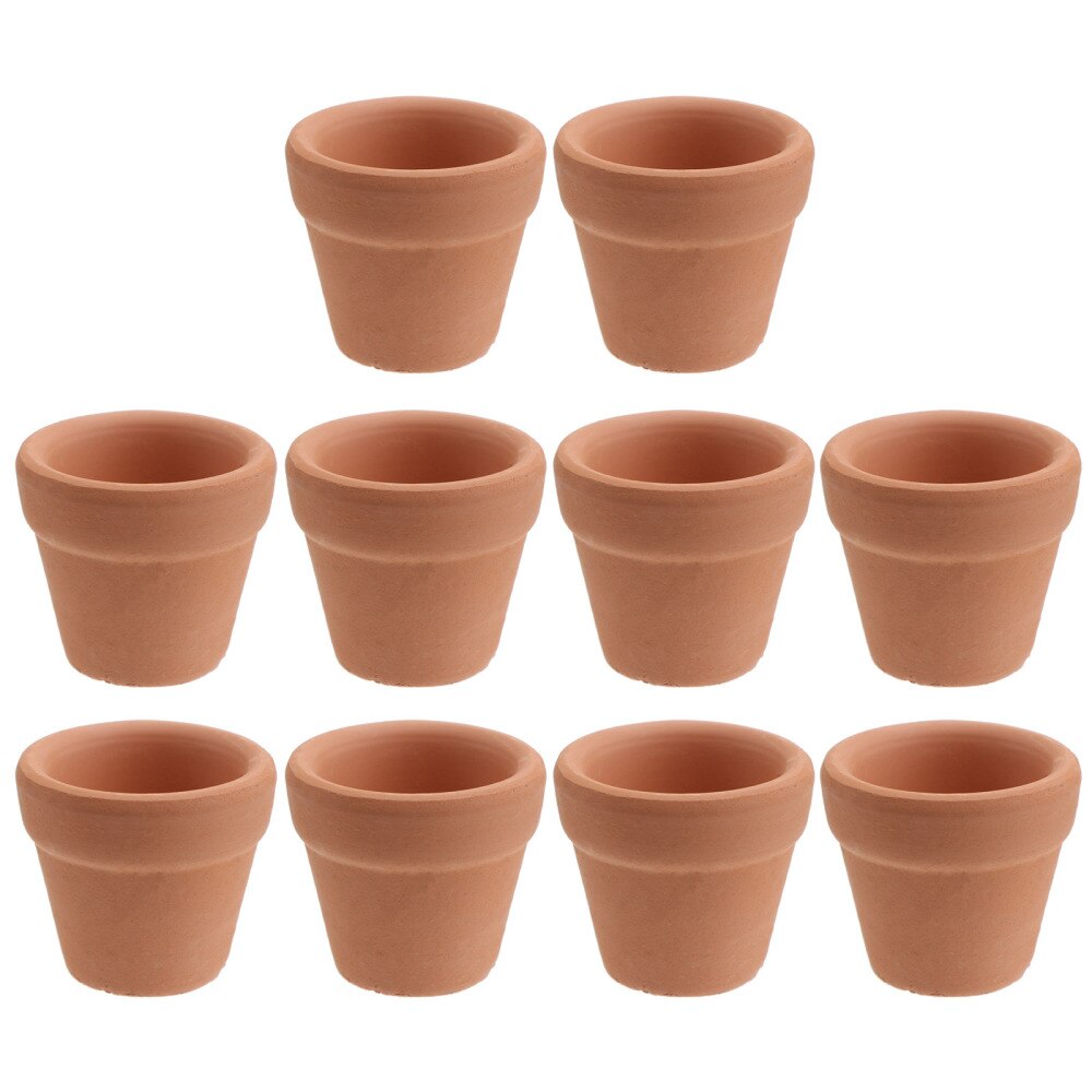 10Pcs 3x3cm Mini Terracotta Pot Clay Ceramic Pottery Planter Flower Pots Succulent Nursery Pots Great for Plants Crafts