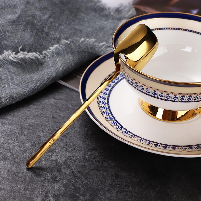 stainless stirring Small spoon hanging cup spoon dessert fruit fork coffe spoon cute stainless steel forks coffee accessories