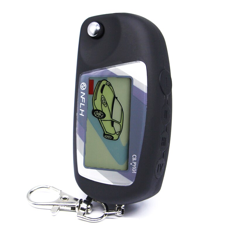 Sleutelhanger Voor Twee Weg Auto Alarm Scher-Khan Magicar 5 Lcd Sleutelhanger Twee Richtingen Auto Afstandsbediening Ongesneden Blade sleutelhanger Chain