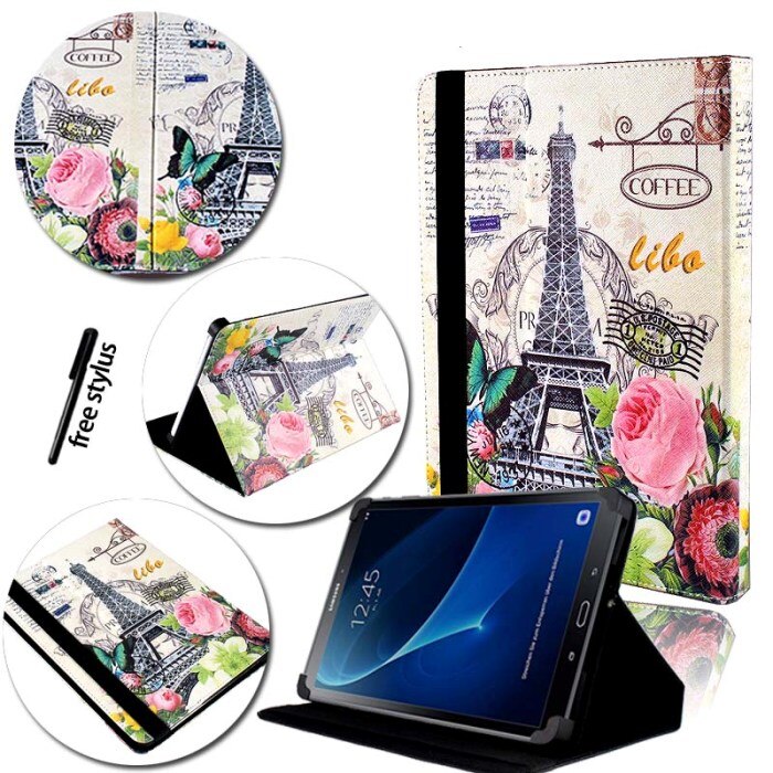 KK&LL para Samsung Galaxy Tab A A6 7,0 T280 T285 )-Funda de cuero para Tablet inteligente: Flower