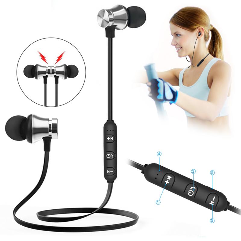 Auricolare In-Ear S8 Wireless ad adsorbimento magnetico Bluetooth 4.2 con microfono sport cuffia auricolare Stereo basso per tutti i telefoni