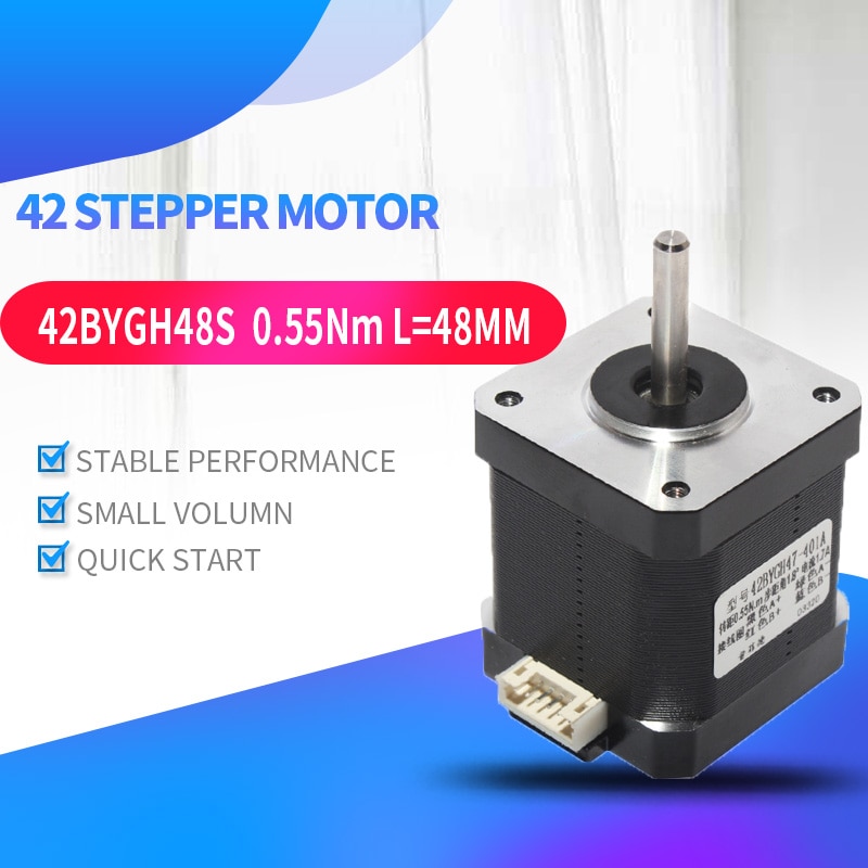 42BYGH48 Nema 17 1 Pcs 4-Lood Stappenmotor Lengte 48 Mm 1.5A 0.55N. M 42 Motor Nema17 Stepper Voor Diy 3D Printer Cnc Xyz
