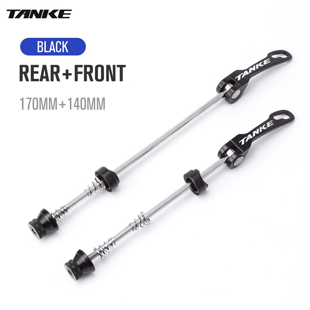 TANKE-brochetas de buje de perno de liberación rápida para bicicleta, eje de palanca, piezas de repuesto para bicicleta de montaña y carretera, delanteras, traseras de 100mm y 135mm: black lever a set
